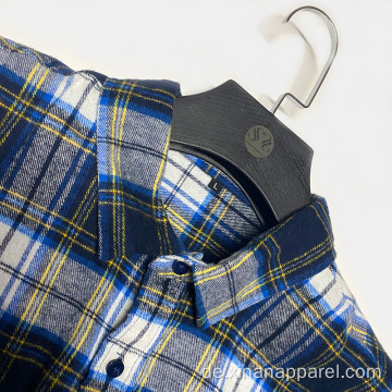 Mode Herbst lässig grau und blau Flanell Shirt